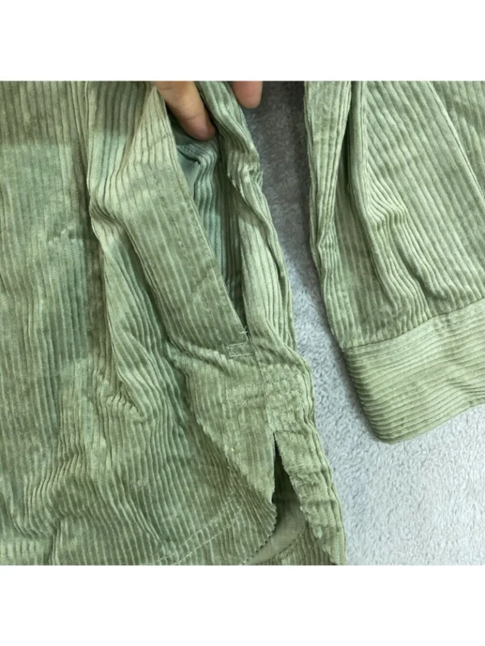 NWT Matty M Women's Size L Green Corduroy Shirt Jacket B1512